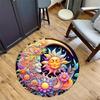 1pc Home Carpet with Stained Glass Design Non Slip Office Decor Gift Living Room Bedroom