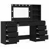 Makeup Table with Shelf 3 pcs Black Oak Effect Particleboard