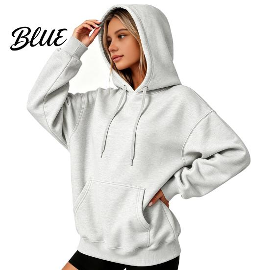Soft Polyester Pullover Women Oversized Hoodie Cotton Blend Long Sleeve Sweatshirt Adjustable Drawstring Hoodie for Daily Wear And Front Pocket