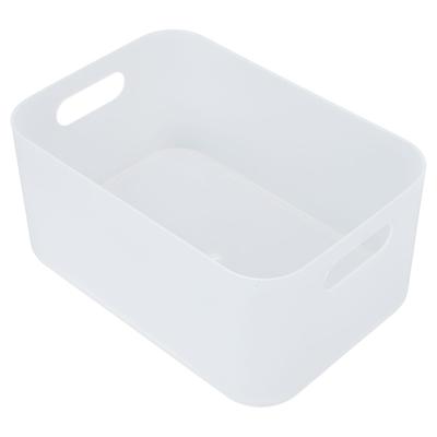 Plastic Storage Basket Large Capacity Translucent Stackable Desktop Storage Box With Lid for Office Home Bathroom Desktop