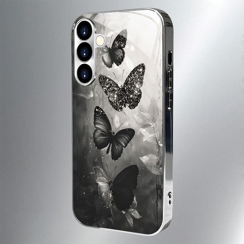 Black Butterfly Dancing Light Spot Pattern Phone Case Suitable for Galaxy S26 S25 S24 S23 Ultra S22Ultra S20 Ultra 56 A72 A73 5G