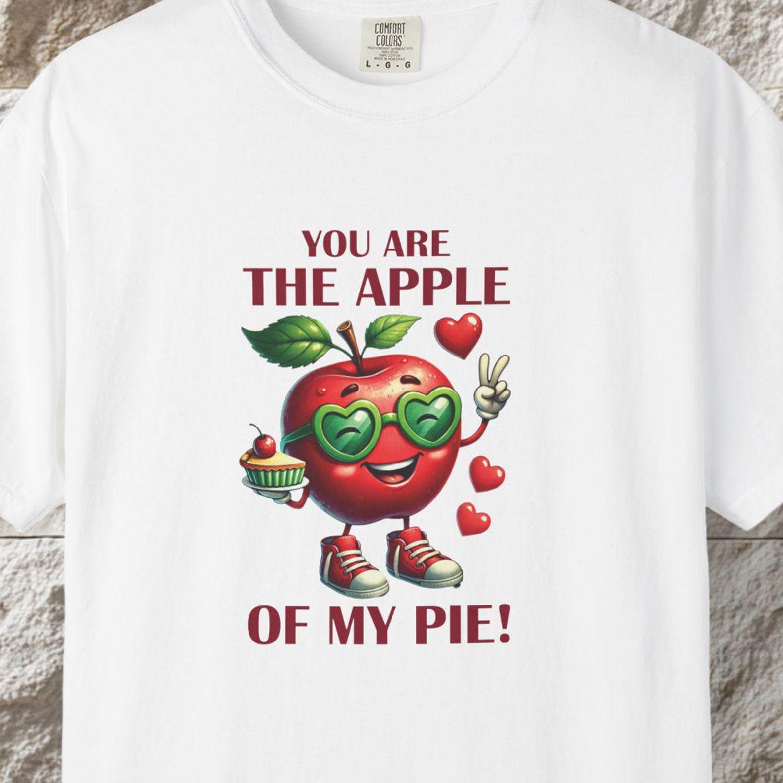 Apple of My Pie T-Shirt, Funny Valentine Pun Gift, Romantic Tee 3XL