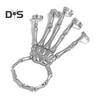 Halloween Hands Bracelet Skeleton Hand Ghost Claw Punk Exaggerated Style Adjustable Elastic Cord Spooky Skull Fingers Wristband Unisex Holiday Prop