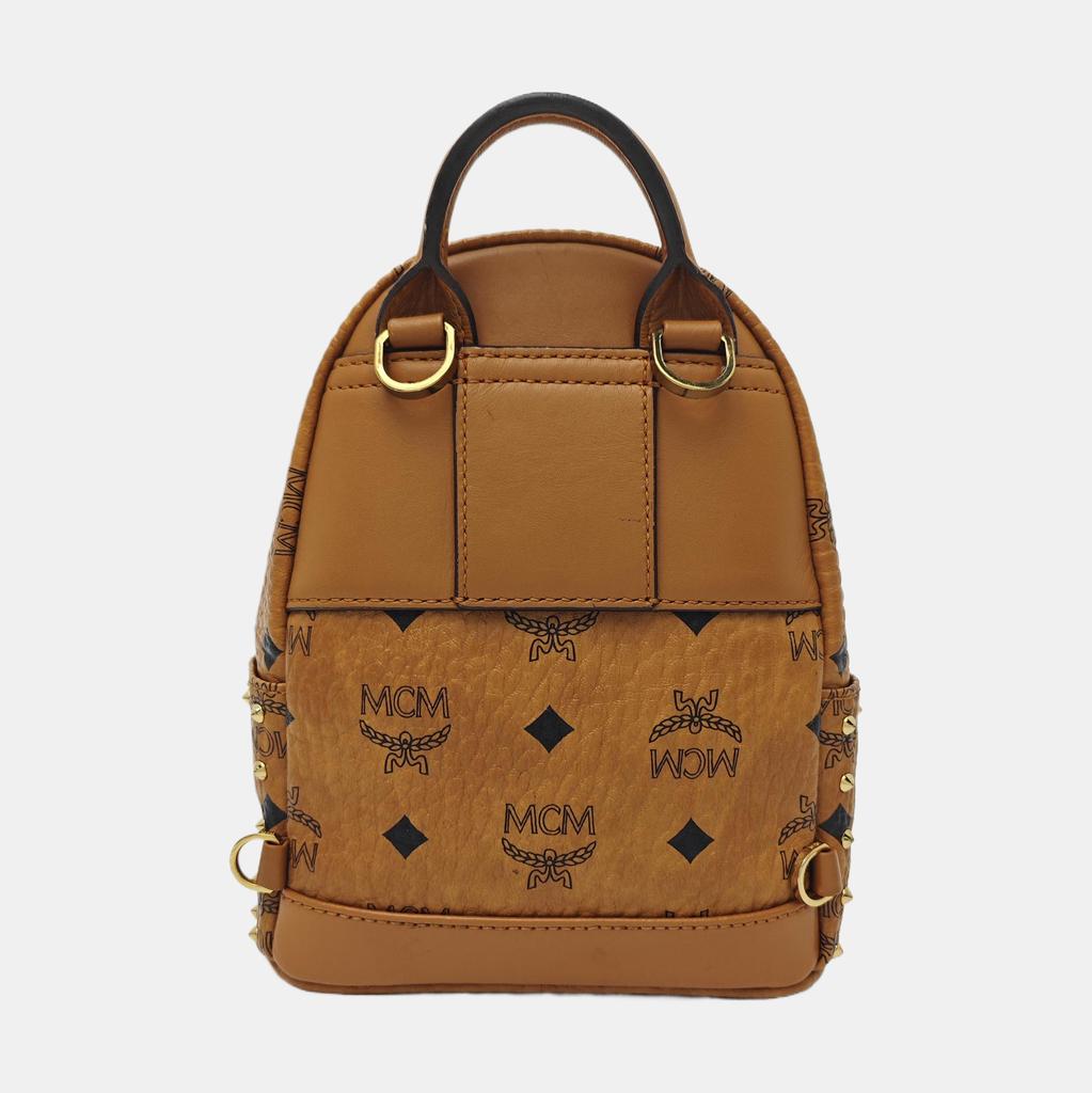 [Pre-Owned] Classic Studded Monogram Print Leather Mini Backpack - Good #V0KNW0