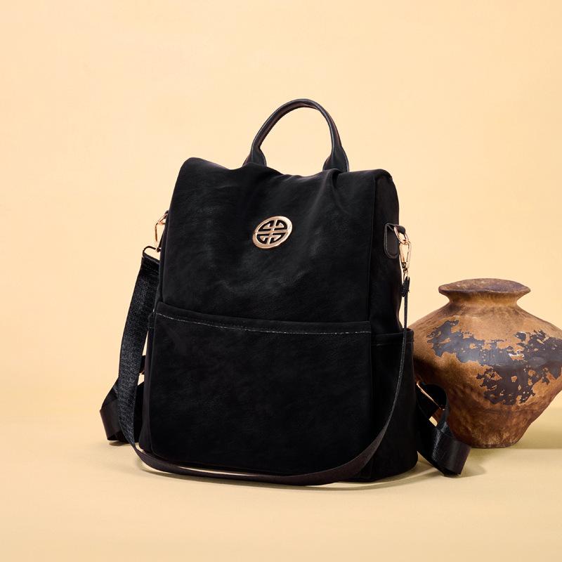 Schoolbag manufacturer source new Korean version women's backpack suede large capacity backpack multi-functional shoulder bag dual-purpose