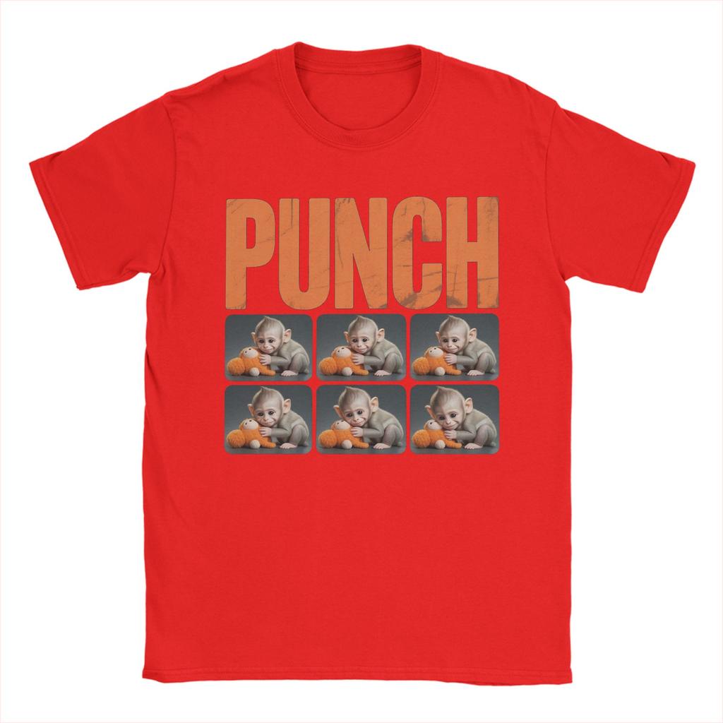 Unisex Kvinnor Grafiskt Tryckt Team Punch Punch the monkey Babyapa som Håller Gosedjur T-shirt Bomulls-T-shirts Kläder