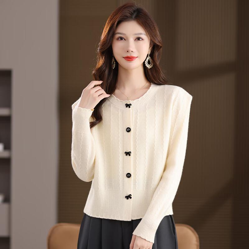 

Женский вязаный кардиган из 100% чистой шерсти L