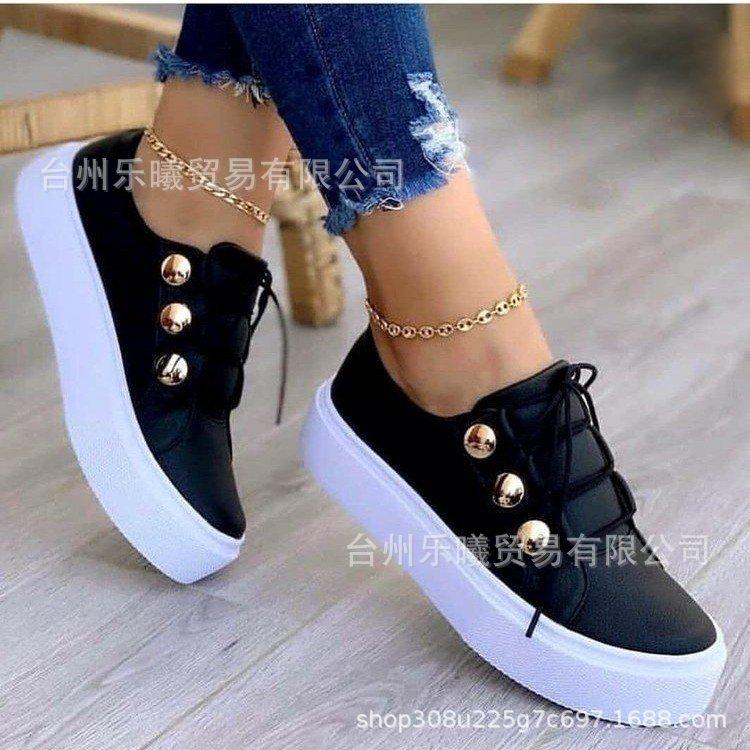 New large size casual single shoes  European and American round head platform casual casual  shoes