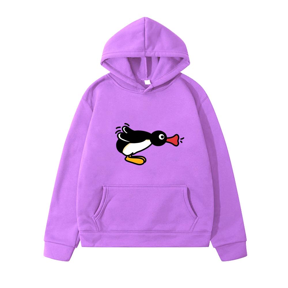Cute Pingu boys/girls Cartoon Print Hoodies Kids Clothes Winter Warm Long Sleeve Sweatshirts Children's Anime Hooded Funny Tops Cute pullover