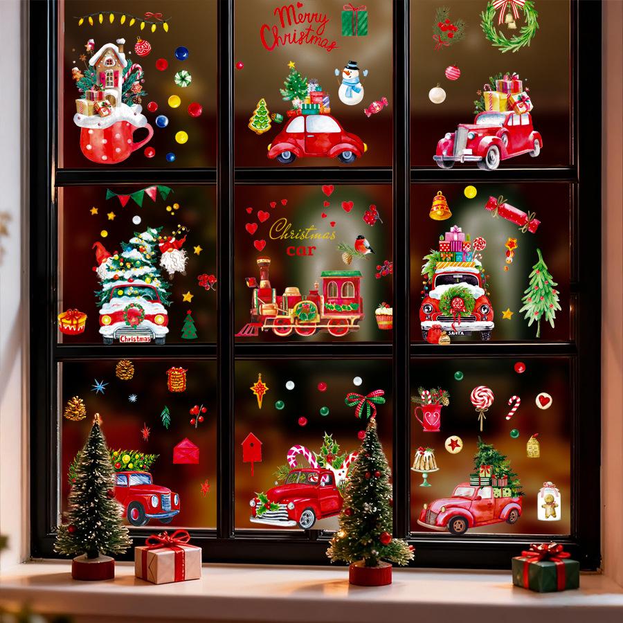 Christmas Tree Static Cling Window Stickers - Festive Party Decor