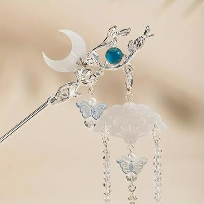 Modischer chinesischer Stil Quaste Haarstab Schmetterling Quaste Haarspange Tägliche Versammlung Tragen Damenschmuck Haarnadel Haarspange
