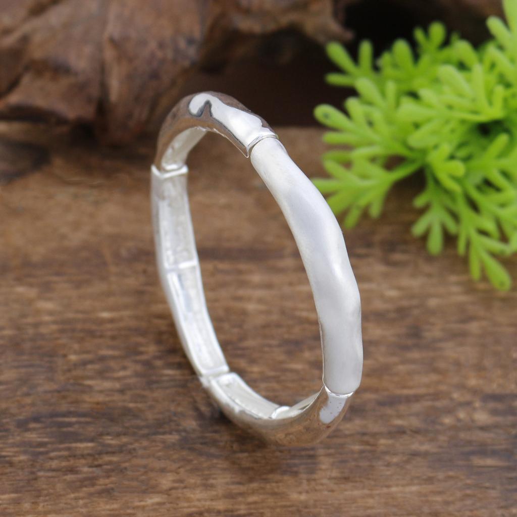 Brushed and bright electroplated ring elastic bracelet men's and women's fashion high-end versatile bracelet