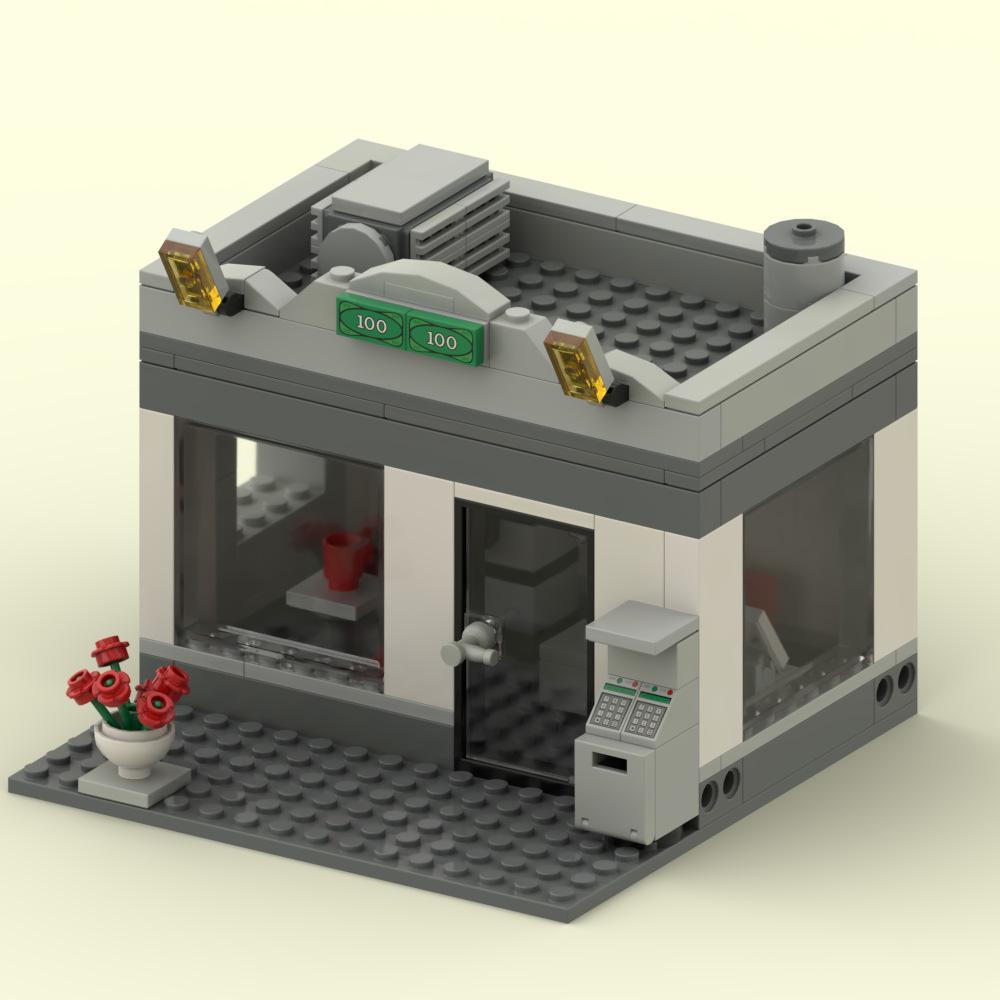 Creative ATM Bank Street Scene Building Blocks for Kids