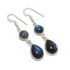 Natural Labradorite Gemstone 925 Sterling Silver Jewelry Earring 1.97" AE-11999