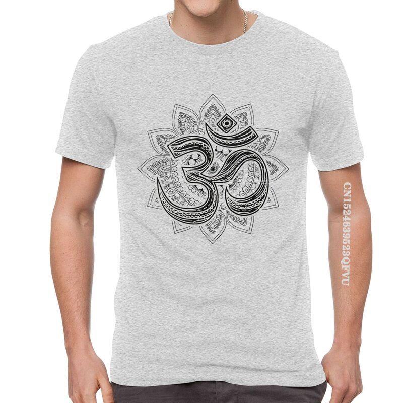 Om Aum Symbol Goa T Shirts Men Fashion T Shirts Namaste Buddhism Hinduism Tshirts Cotton Oversized Tee Tops Clothes