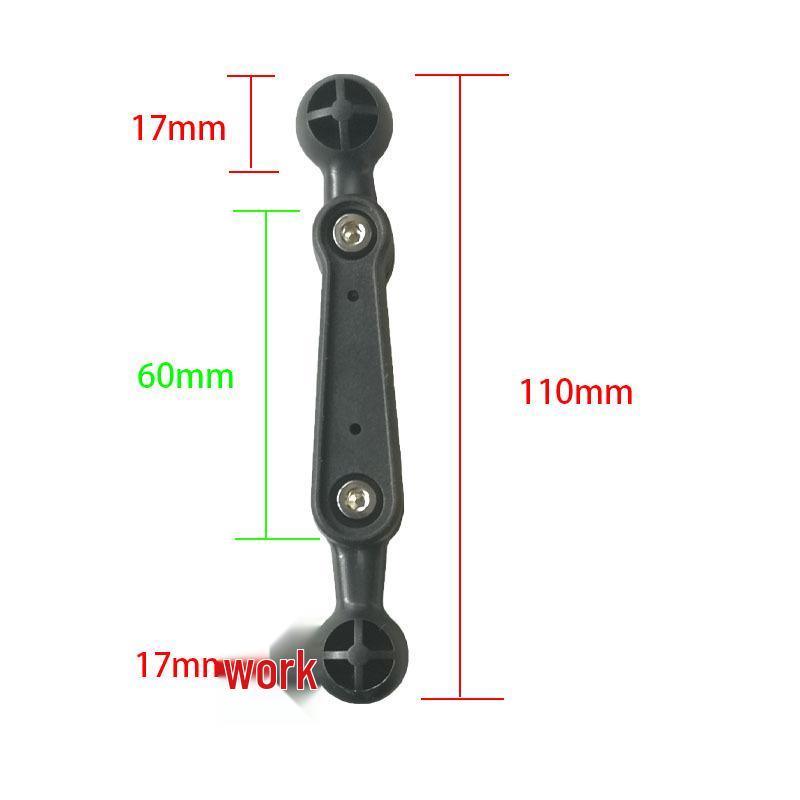 17mm Dual Ball Head Phone Holder Extension Rod Adapter