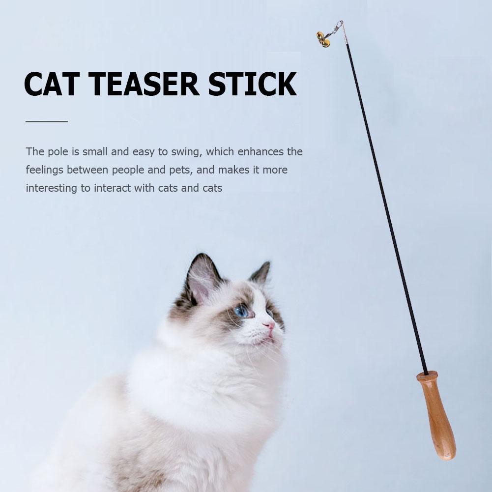 Interactive Cat Feather Toy Feather Teaser Stick Wand Interactive Catcher Teaser for Cat Kitten Having Fun Exerciser Playing