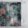 Aquatic Plants Floral Shower Curtain Waterproof Shower Curtain Polyester Fabric 3D Printed Curtain Bathroom Decoration With Hook