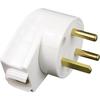 ZENITECH Angled Male Electrical Plug 20A 2P+T White