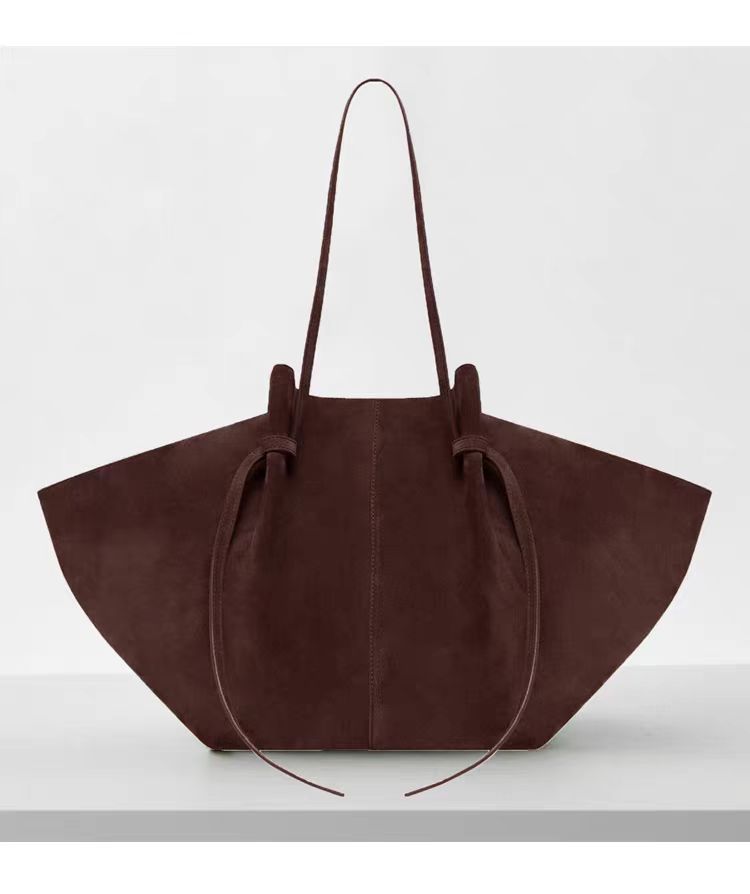 Bolso de Mano de Cuero Suave Gamuza de Lujo para Mujer Bolso de Hombro de Gran Capacidad Bolsos de Mano Bolso de Almacenamiento con Forma de Ala Fashi Bolso de Compras Chic