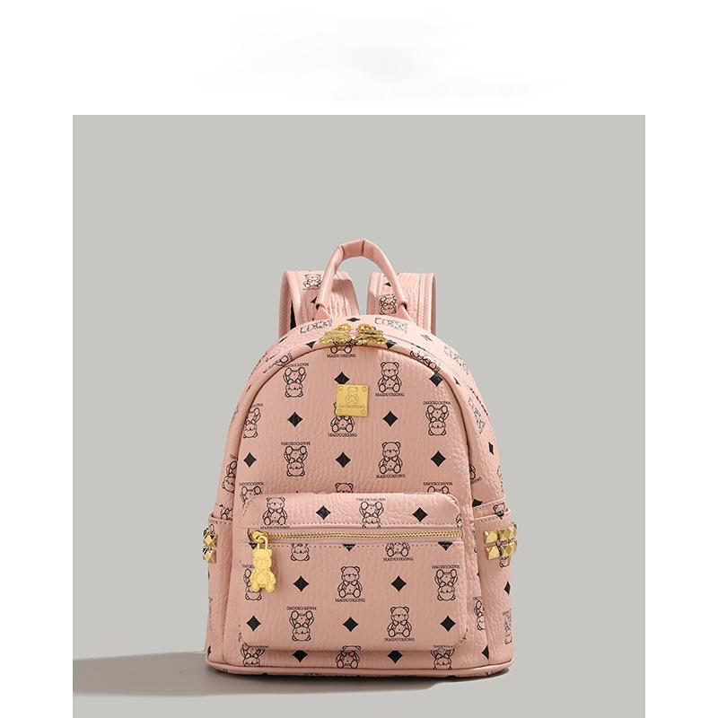 Cute Bear Commuter Backpack New Fashion Versatile Trendy Female College Student Backpack Large Capacity Schoolbag