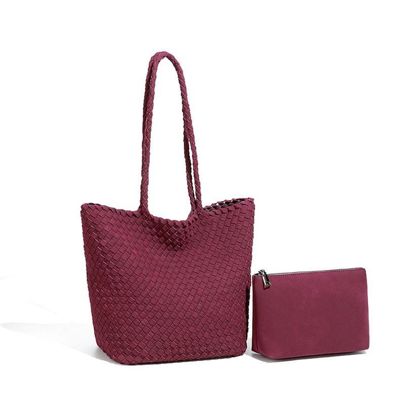 

Light Luxury Hand-woven Bag Old Money Style Retro Large-capacity Bucket Commuting One-shoulder Tote Handbag
