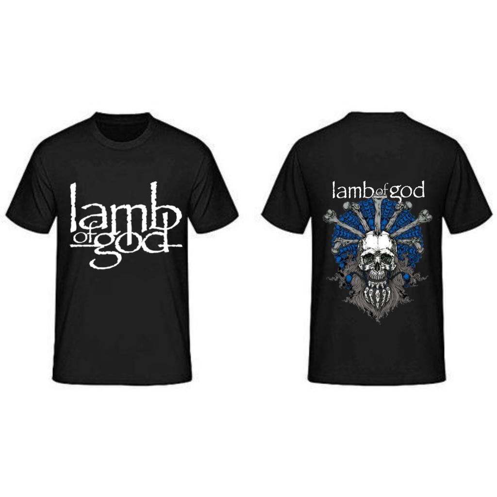 Camiseta Unisex de Algodón Negro Lamb Of God 2 Caras S-5XL HT443