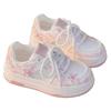 College Style Cute Pink Star Board Shoes Autumn New Two-color Sole Lace-up White Shoes Student Casual Shoes