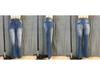 Women's Versatile Dark Blue Casual Denim Jeans, Micro-Flare, Elastic Mid-Waist, European & American Style, All-Season 2026