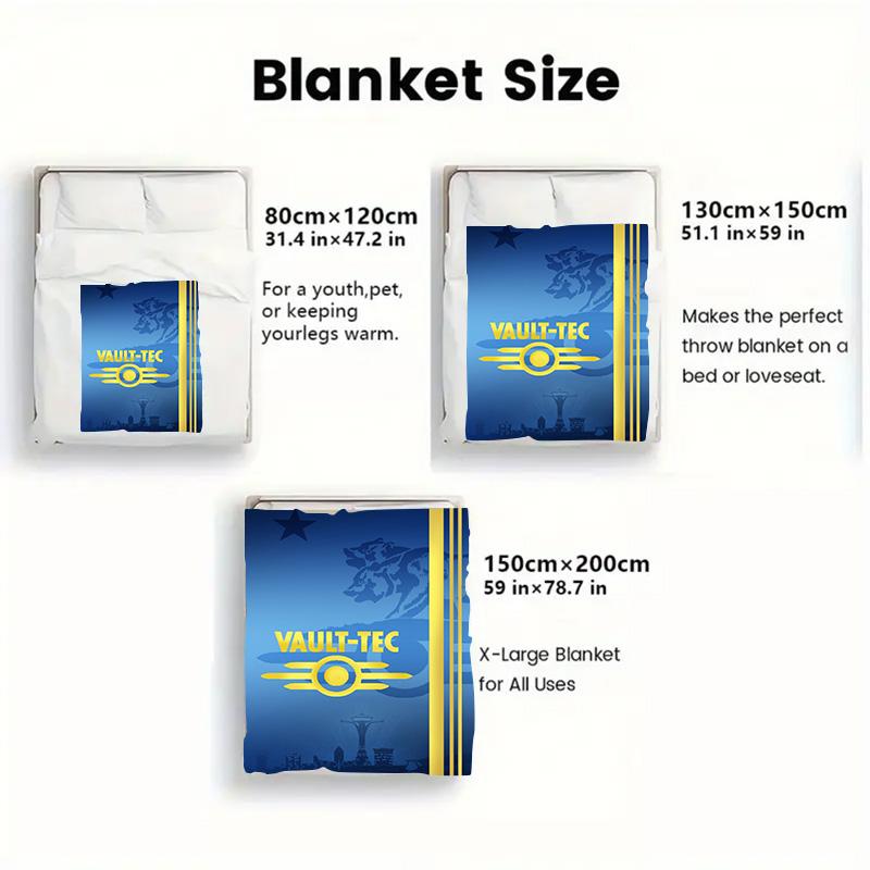 Fallout Vault-Tec 2D Flat Pattern Flannel Blanket High quality All Seasons Warmth and Comfort Perfect for Christmas Gifts.SMT0917556