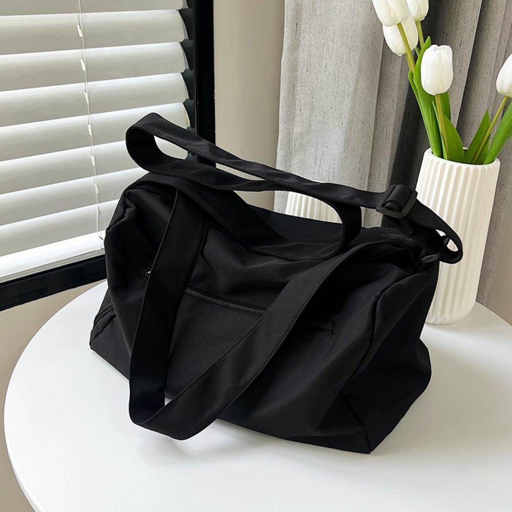 Solid Color Sports Shoulder Bag Canvas Gym Fitness Bag Fashionable Luggage Bag  Yoga
