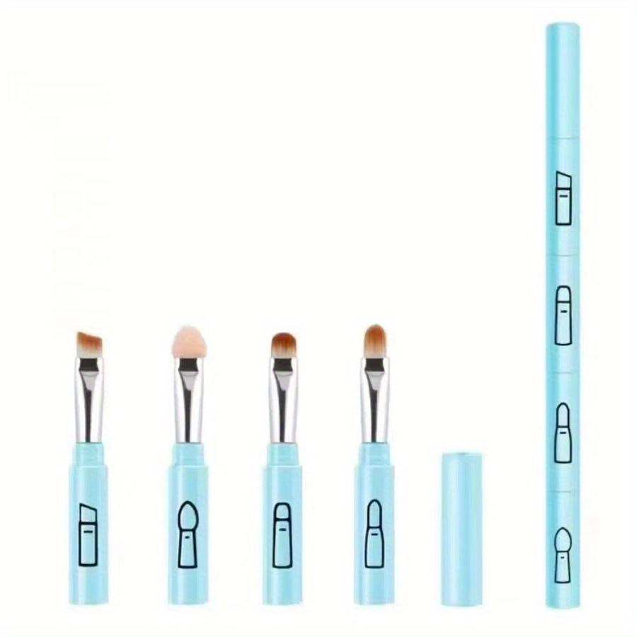4Pcs/set 4 IN 1 Multifunctional Makeup Brushes Set Makeup Gadget Detachable Lip Eyeshadow Brush Sponge Eyeshadow Brush for Home Travel