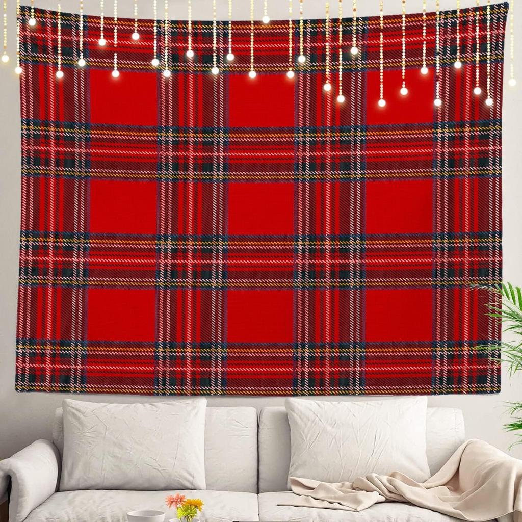 Christmas Wall Tapestry, Tree Wall Hanging Large Tapestry Decoration Polyester Fiber White Hem Around for Dorm Room Bedroom