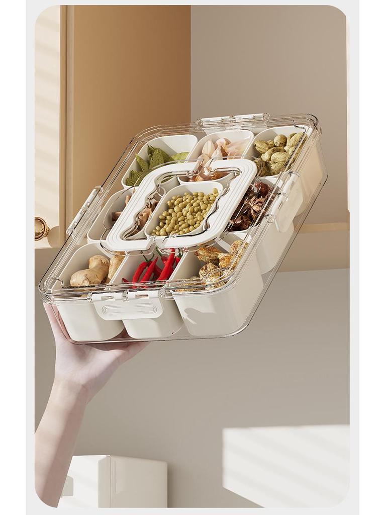 Portable Airtight Food Storage Box - Keeps Salad, Fruit, and Seasonings Fresh with Compartments