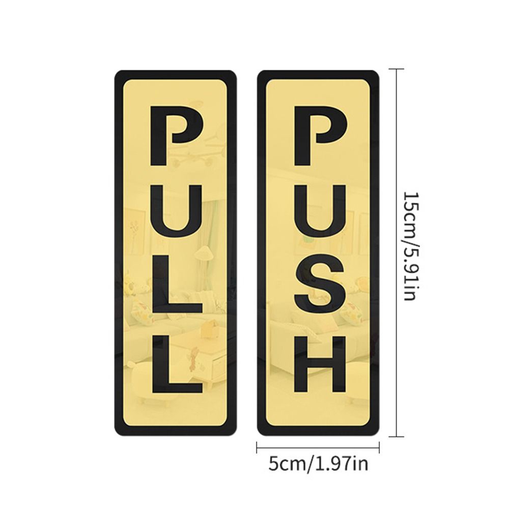 Acrylic Push Pull Sign Sticker Push & Pull Door Sign Window Door Sticker 3D Waterproof Sliding Door Sticker Shop Door