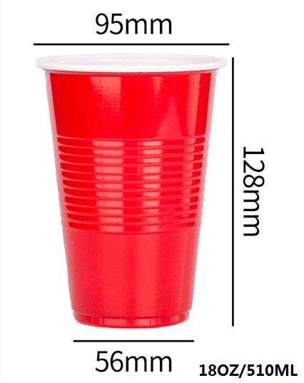 20PCS per Pack 18OZ Disposable Party Cups Red Cup BPA Free for Birthday Wedding Easter Congratulation Party or Home Bar