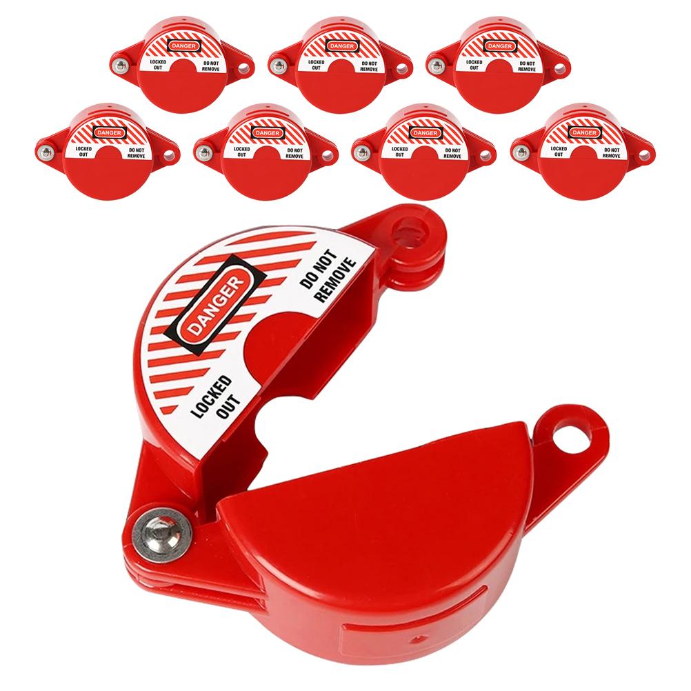 8pcs Red Padlocks Cylinder Tank Lockout Safety Valve Padlock ABS Outdoor Faucet Lock Gas Tank Lock Valve Lockout Device