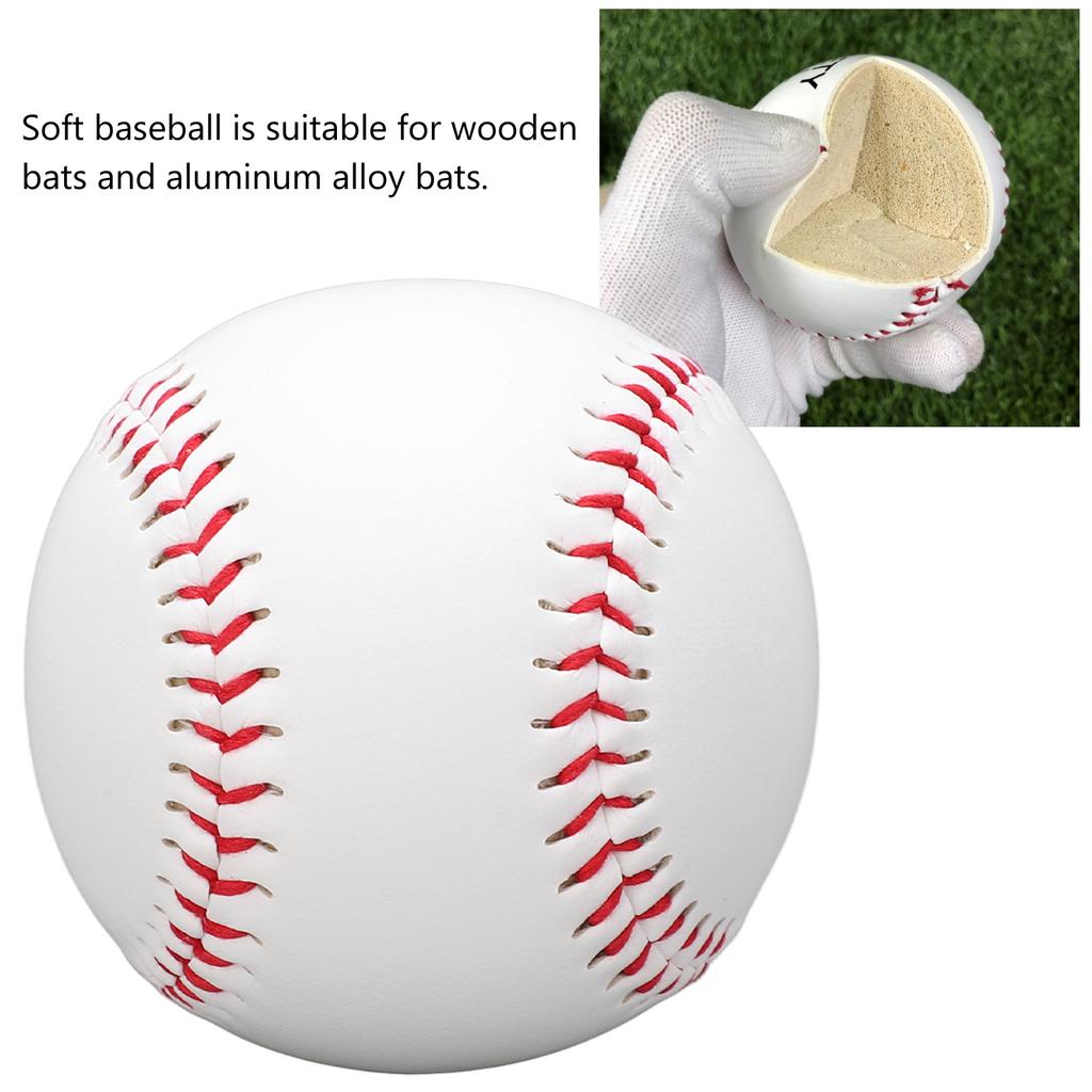 Standard 9 Zoll Handgefertigte Baseballs Gummi-Innenleben Weicher Baseball 7,2cm Softball Trainingsball