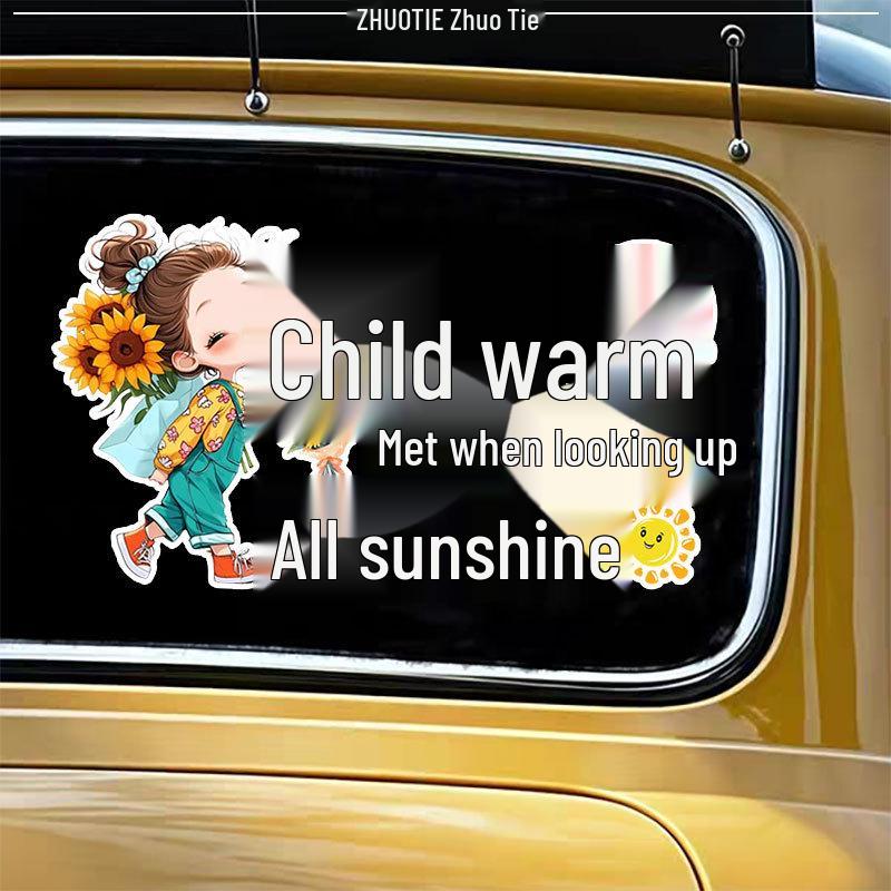 Warm Days Creative Car Sticker - Waterproof & UV-Protected Windshield Decoration