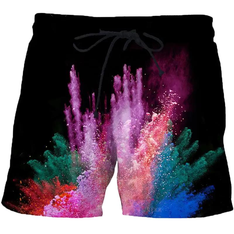 Herre Badeshorts Spraglet Tie Dye Mønster 3D Trykk Mote Hip Hop Shorts Sommer Pop Hawaiisk Badebukse Kul Surf Badebukser