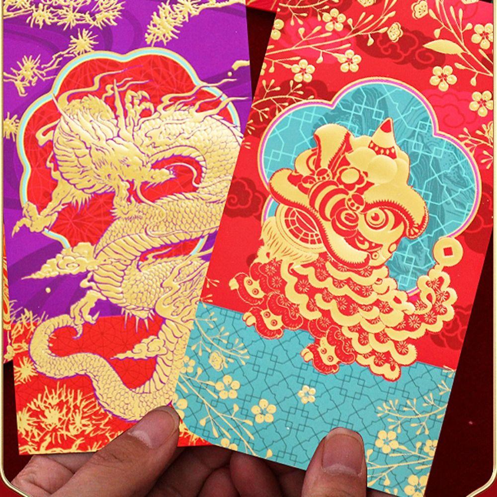 6pcs Thickened Red Envelope Chinese Style Money Envelopes Festive Accessory Money Bag  Gift