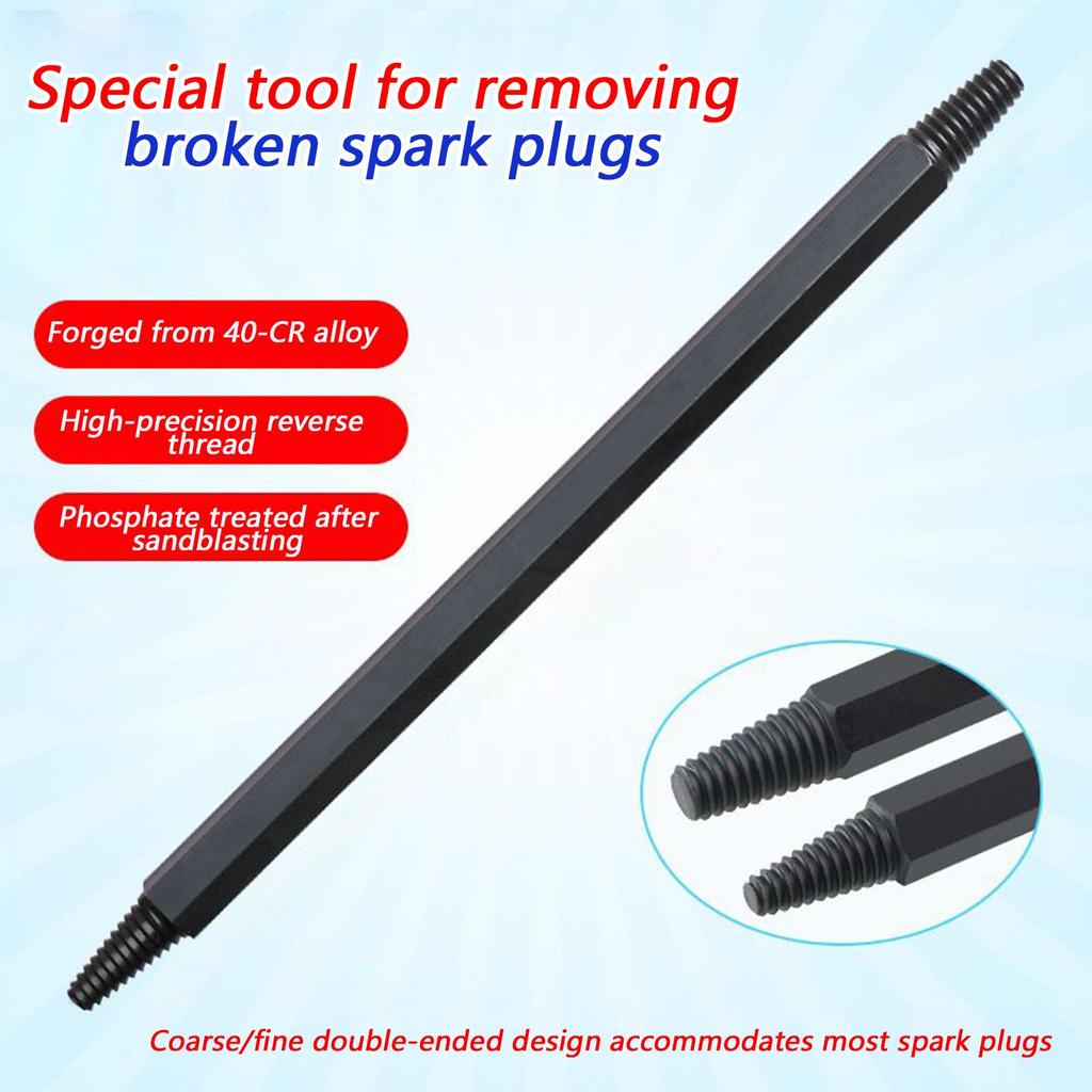 Broken Spark Plug Removal Tool Damaged Spark Plug Repair Tool Professional Reverse Thread Tap Double-Ended Remover For