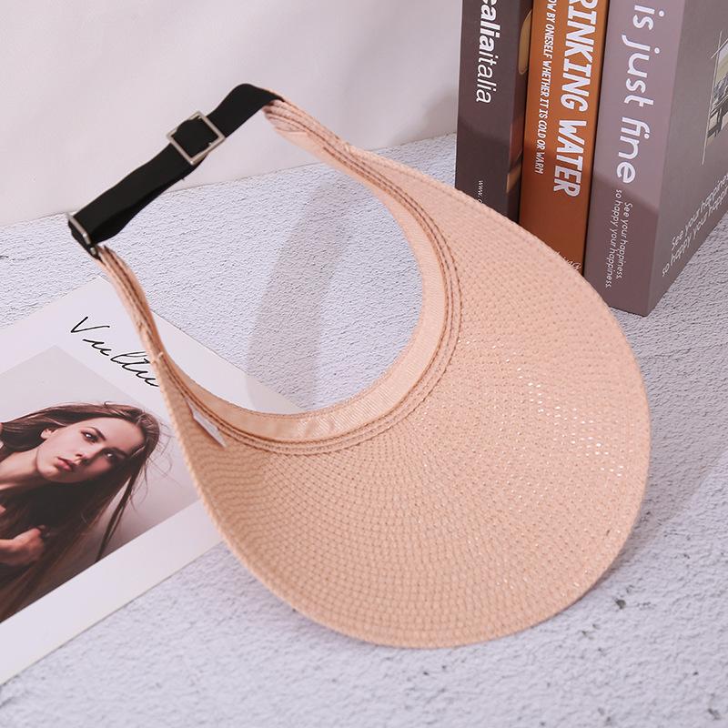 Summer empty top straw hat new men's and women's adjustable sun hat foldable straw weaving big eaves sun hat