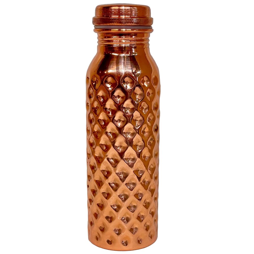 

Mam Rasoi Copper Water Bottle, Ayurvedic Health, Ionized Water, 1000ml, 100% Pure Copper, Unplated, Handmade in India, Leak-Proof Seal