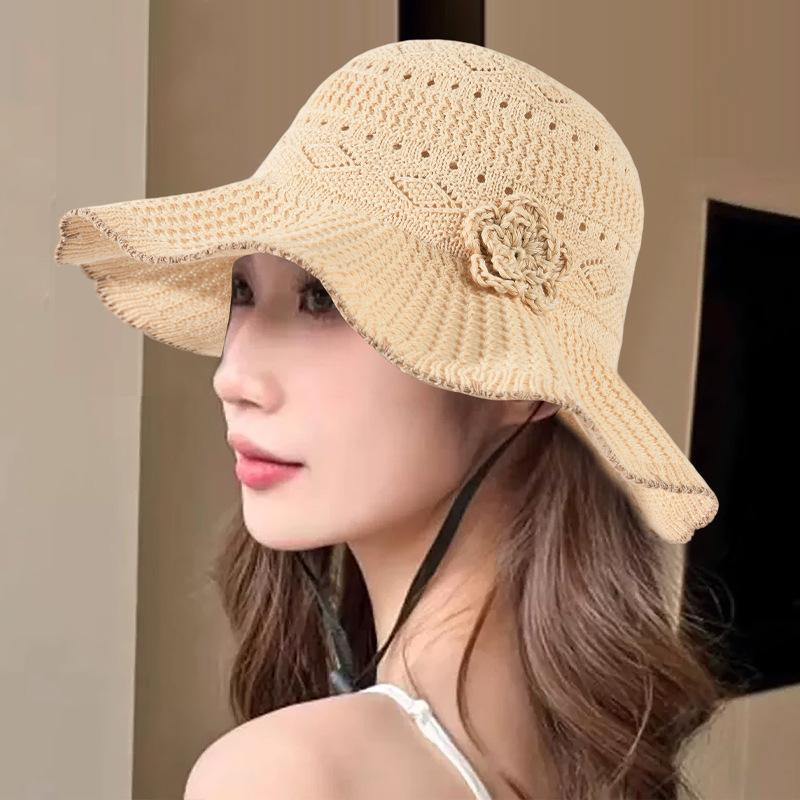 Flower Sun Hat Children's Summer New Hollow Fashion Internet Celebrity Versatile Sun Hat Breathable Face Cover Sunscreen Basin Hat