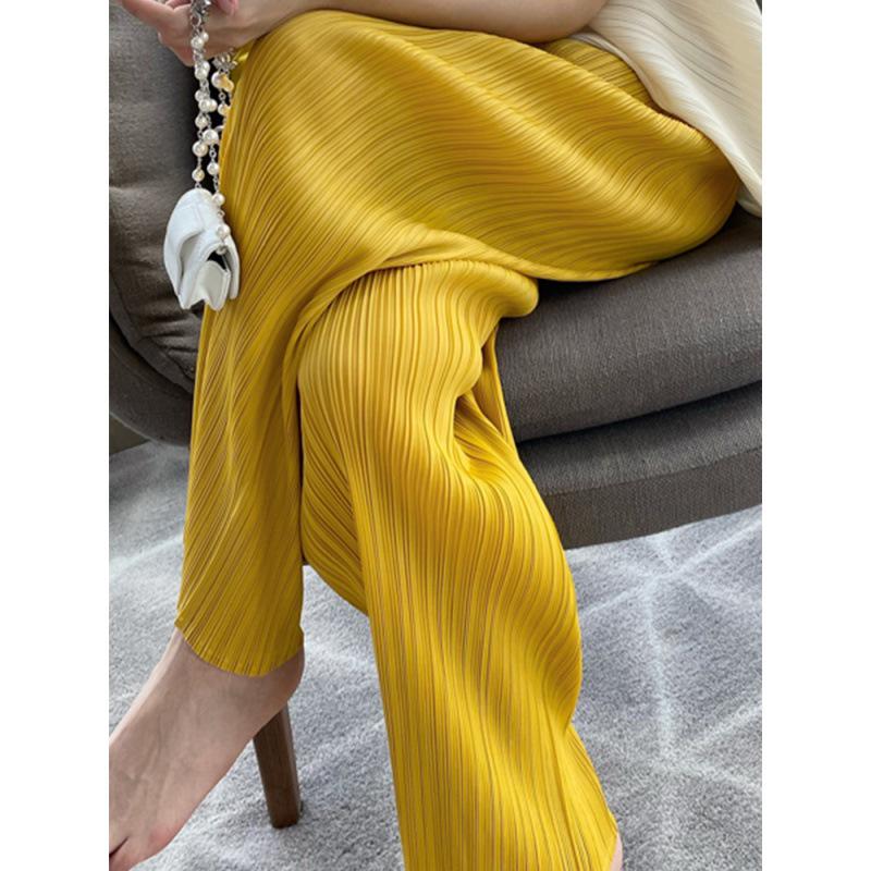 

Женские плиссированные брюки с широкими штанинами и высокой посадкой: Лето 2025 Ретро стиль Large