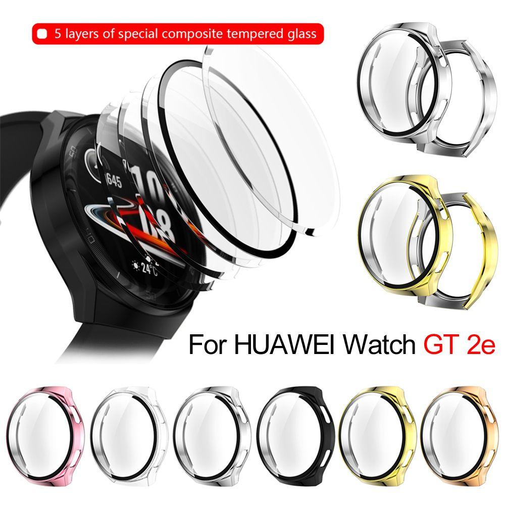 

Protective Shell Electroplated Bumper Case Tempered Glass Screen Protector Full Cover Hard PC Case