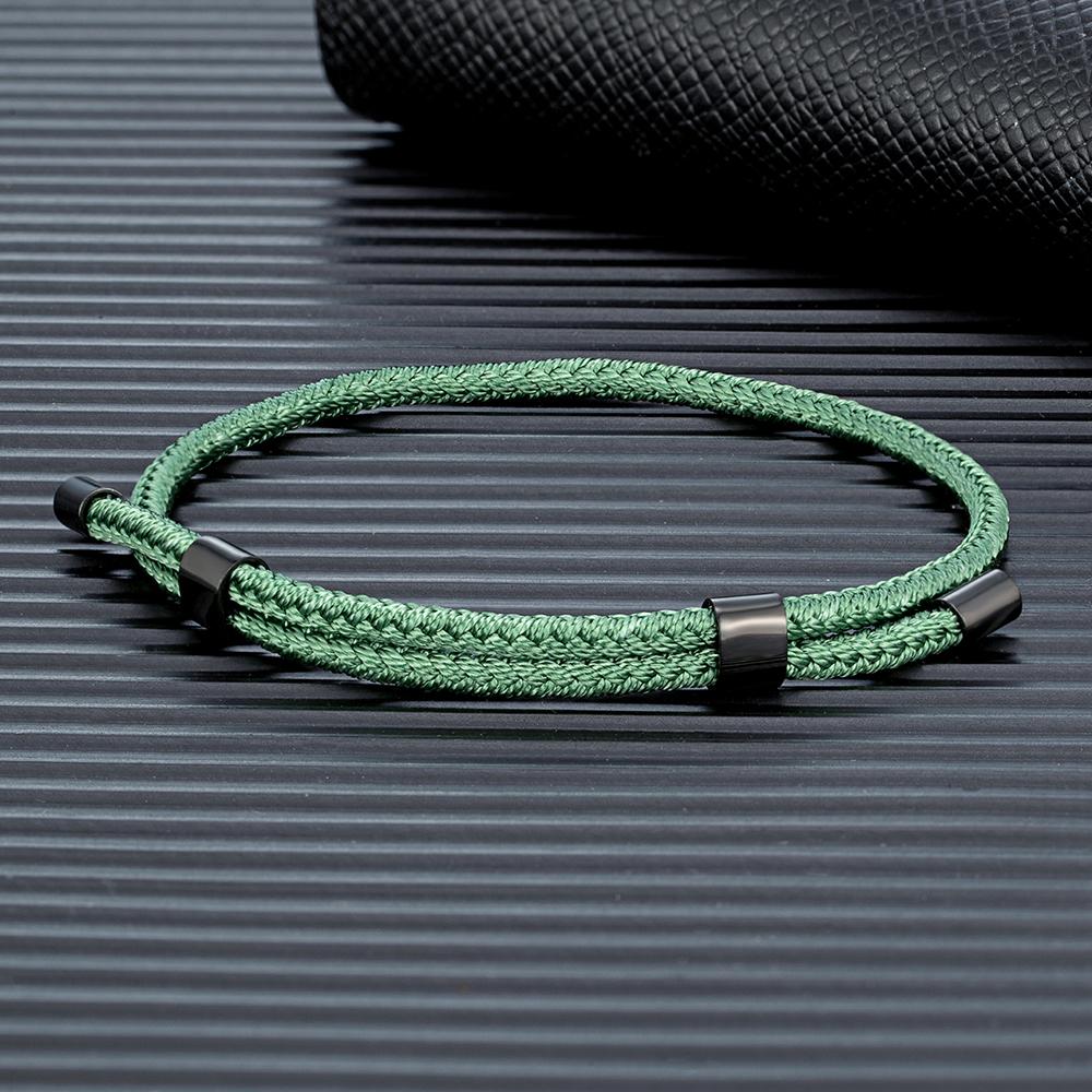 3MM Waterproof Surfering Rope Bracelets Men Adjustable Nautical Rope Bracelet Women Black Stainless Steel Sport Buckle