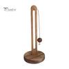 Kitchen Countertop Paper Towel Holder with Anti-Slip Weighted Wooden Base Easy To Install Standing Paper Towel Roll Stand
