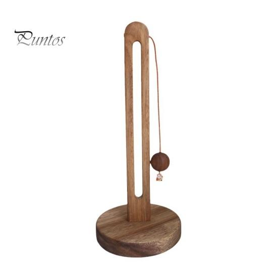 Kitchen Countertop Paper Towel Holder with Anti-Slip Weighted Wooden Base Easy To Install Standing Paper Towel Roll Stand